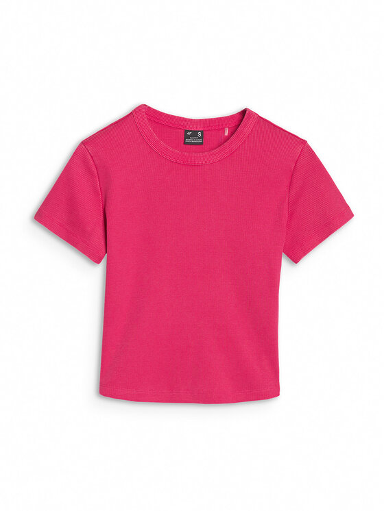 4F 4F T-Shirt SS MIDSHOP TEXTILE Różowy Slim Fit