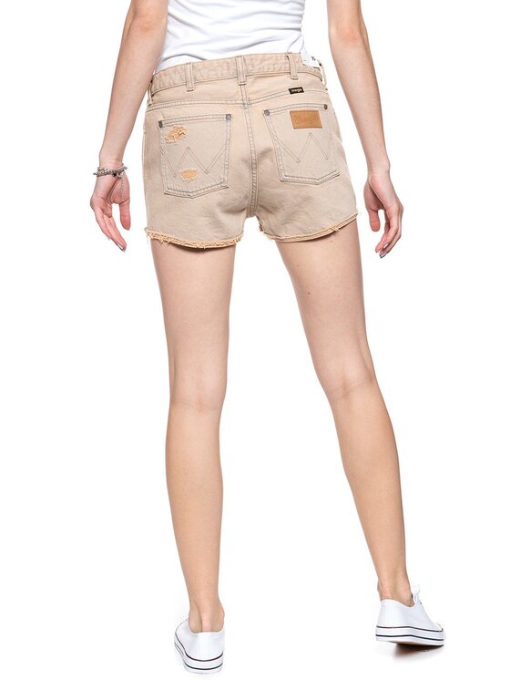 Wrangler Wrangler Szorty jeansowe THE SHORT Brązowy Regular Fit