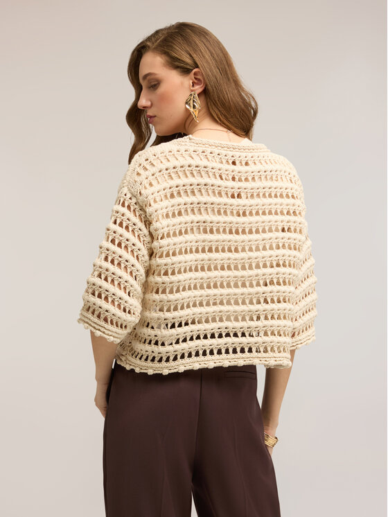 Motivi Motivi Maglione M161W003860N011 Crema Over Fit