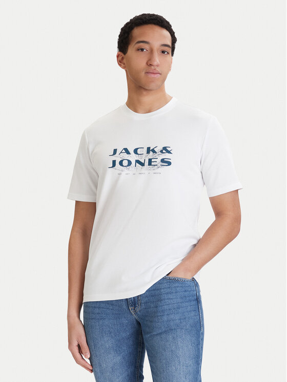 Jack & Jones Tricou Fusion 12289880 Alb Regular Fit