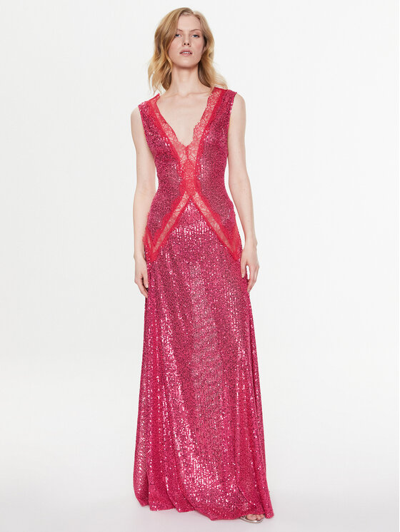 Elisabetta Franchi Večerné šaty AB-366-32E2-V740 Ružová Regular Fit