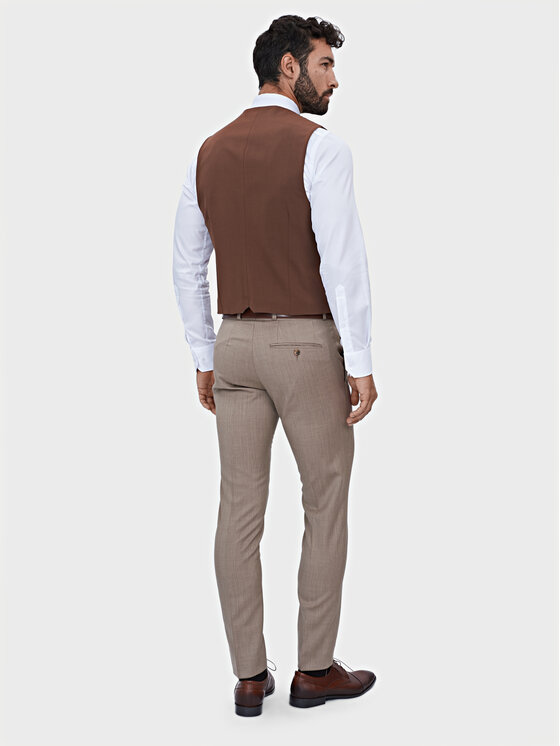Evenemen Evenemen Kamizelka garniturowa Boston SW084-A Brązowy Slim Fit