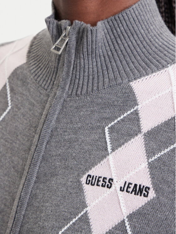 Guess Jeans Guess Jeans Pletena jopica W6BR10 Z1253 Siva Regular Fit