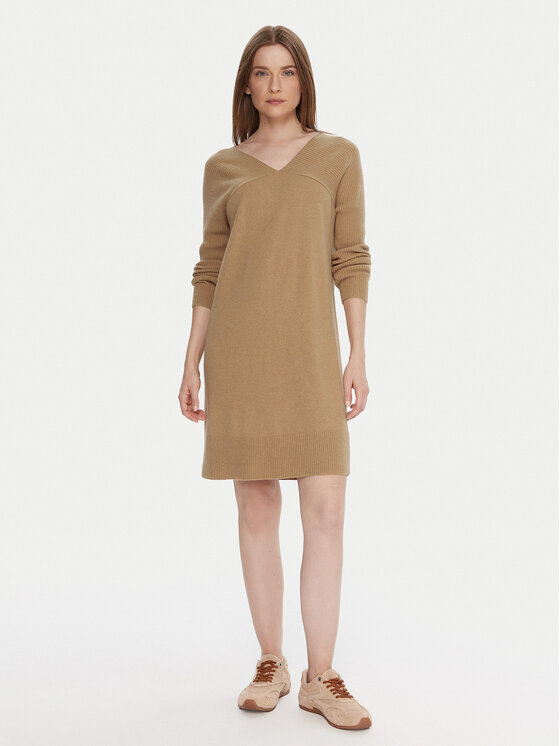 United Colors Of Benetton United Colors Of Benetton Трикотажна сукня 1044DV02C Бежевий Relaxed Fit