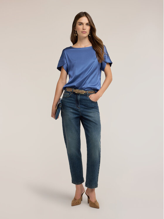 Motivi Motivi Bluzka 2794W000822N024 Niebieski Boxy Fit