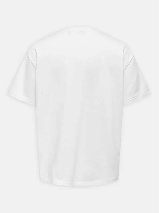 Only & Sons Only & Sons Тишърт Millenium 22027787 Бял Oversize
