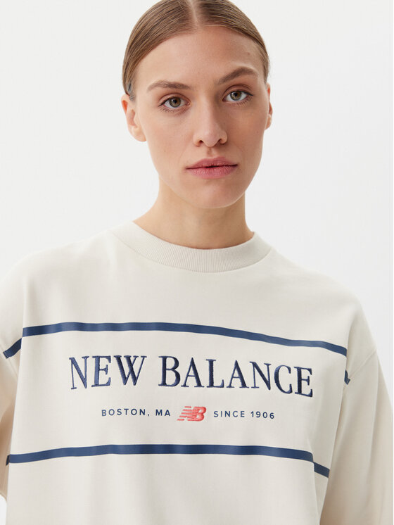 New Balance New Balance Mikina Athletics Nautical Lobster WT51923 Béžová Oversize