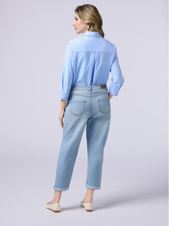 Oltre Oltre Jeans P493R008173N0A4 Turchese Boxy Fit