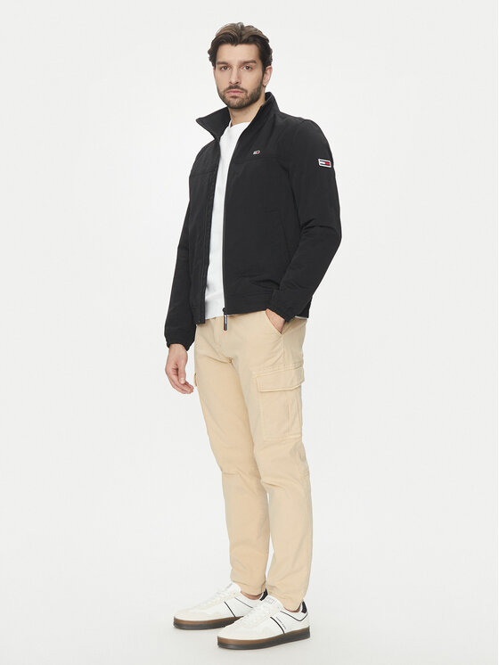 Tommy Jeans Tommy Jeans Pārejas jaka Essential Casual DM0DM15382 Melns Regular Fit