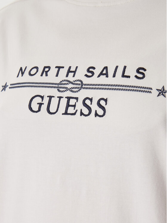 Guess Guess Marškinėliai GUESS x NORTH SAILS W6GI03 K2657 Écru Relaxed Fit