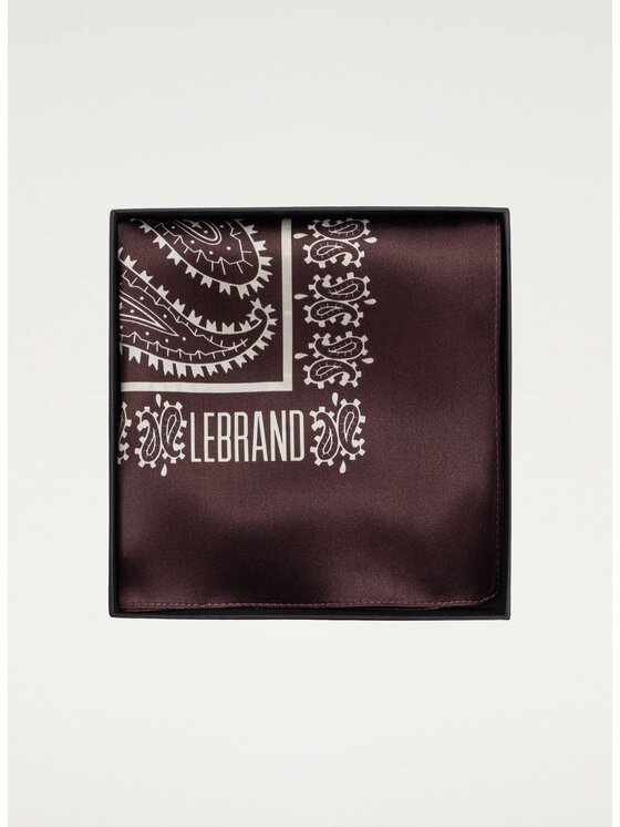 LEBRAND LEBRAND Chusta Bandana Jedwabna Bordowy