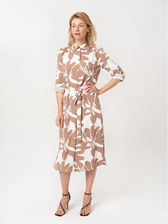 Willsoor Willsoor Sukienka koszulowa 68115 Brązowy Comfortable Fit
