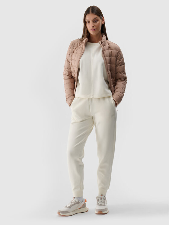 4F 4F Kurtka puchowa BASIC+ Beżowy Slim Fit