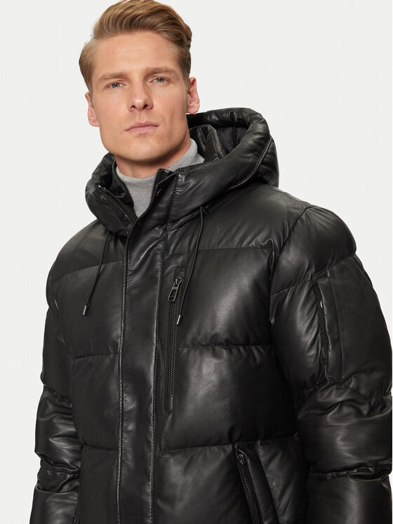 Milestone Milestone Kurtka skórzana Piero 431040 20740 Czarny Regular Fit