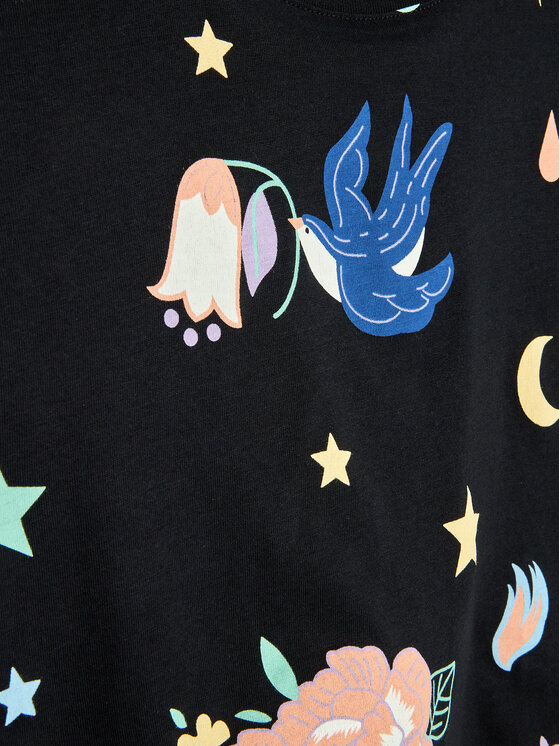 T-shirt All-Over Colourful Print 404400 Nero