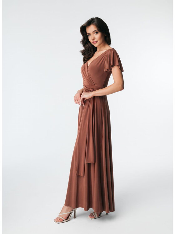 Aurora Aurora Sukienka wieczorowa Abelia karmel Brązowy Feminine Fit