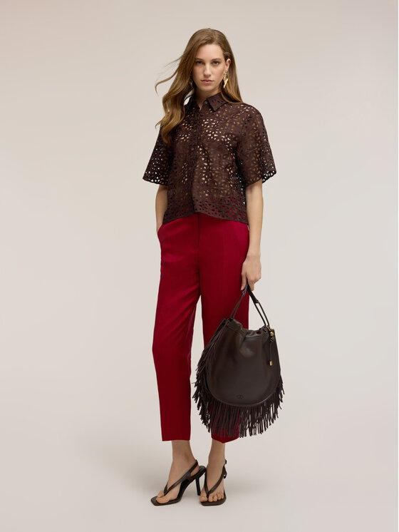 Motivi Motivi Camicia 5049Q000960N0V2 Marrone Boxy Fit