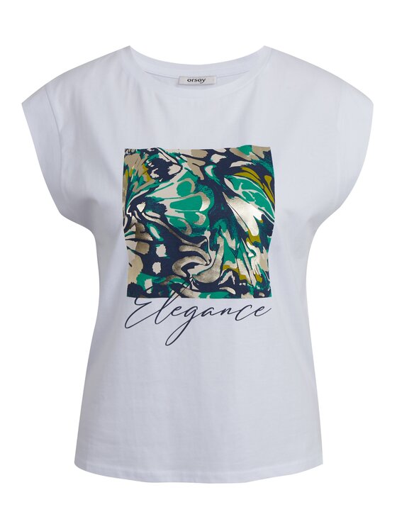 Orsay Orsay T-Shirt 116022000000__S Biały Regular Fit