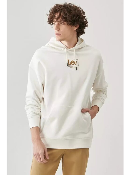 Lee Lee Felpa LOGO LOOSE HOODIE Beige Regular Fit