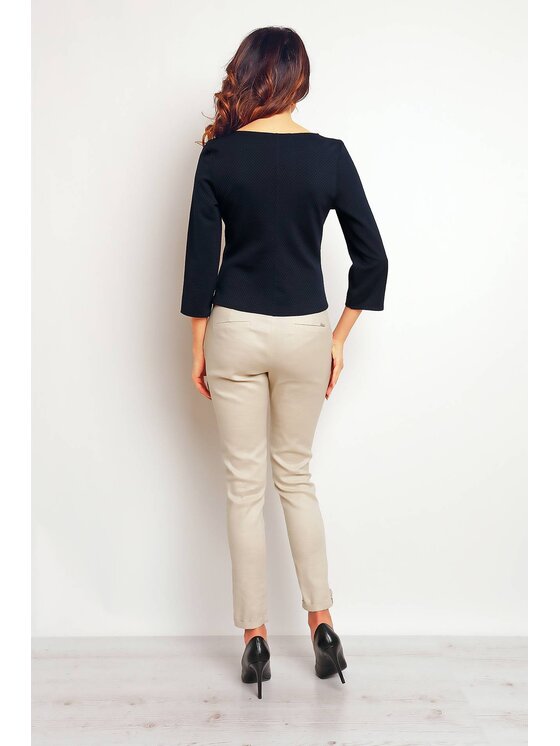 Infinite You Infinite You Bluzka M089 Granatowy Basic Fit