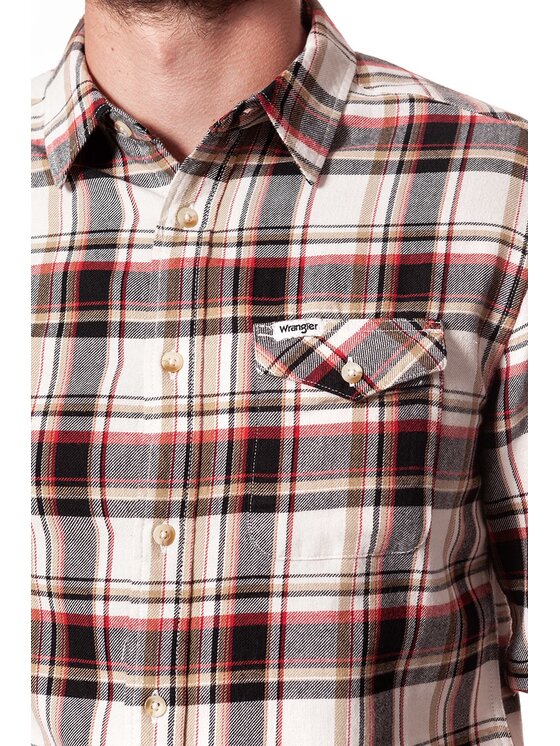 Wrangler Wrangler Camicia 1PKT FLAP SHIRT Beige Regular Fit