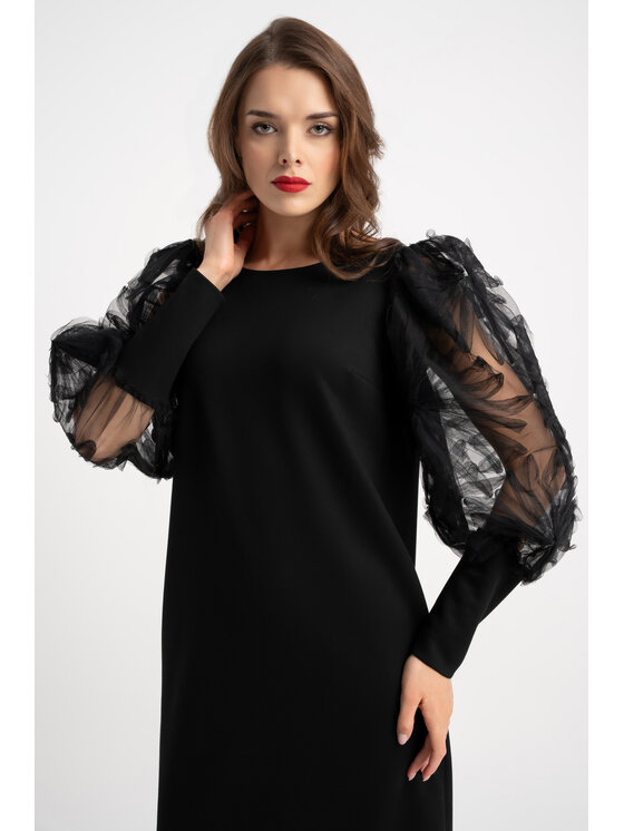 CLICK CLICK Φόρεμα κοκτέιλ 60-6015 Μαύρο Casual Fit