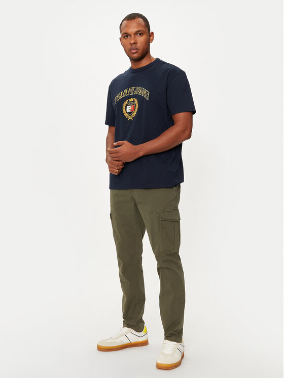 Tommy Jeans Tommy Jeans Kalhoty z materiálu Austin DM0DM20750 Zelená Slim Fit