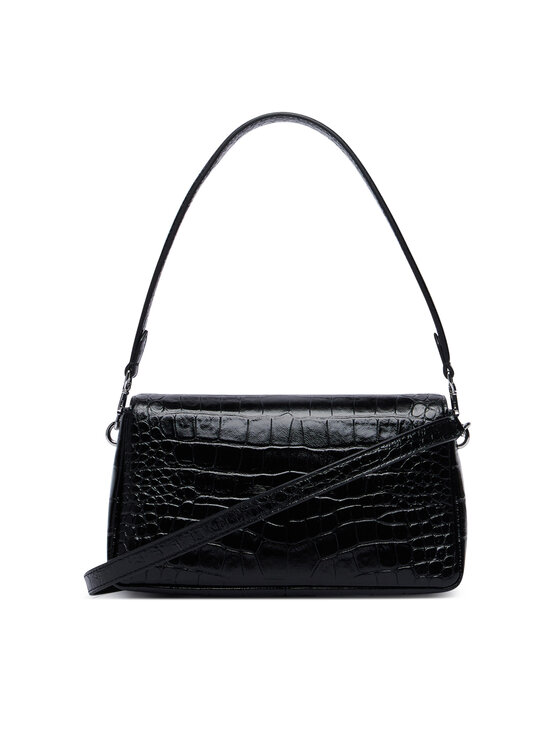 Tory Burch Tory Burch Táska Charlie Embossed Croc Small Shoulder Bag 183522 Fekete