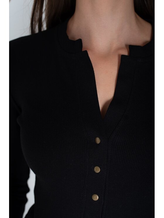 MANDRAGORA MANDRAGORA Blusa snappy Nero Regular Fit
