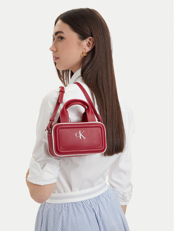 Calvin Klein Geantă Contrast Ck Mini Bauletto Bag LV04F1257G Vișiniu