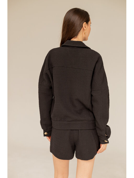 Entelier Entelier Kurtka przejściowa Chanelka Czarny Relaxed Fit