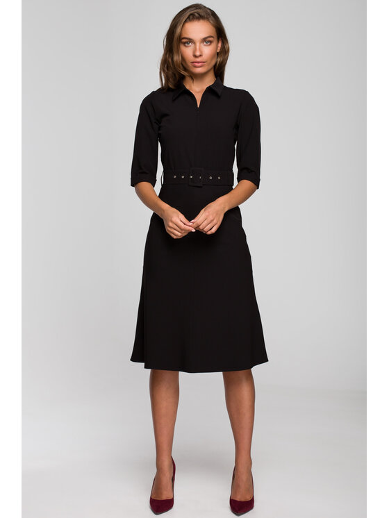 Stylove Stylove Každodenné šaty S231 Čierna Regular Fit
