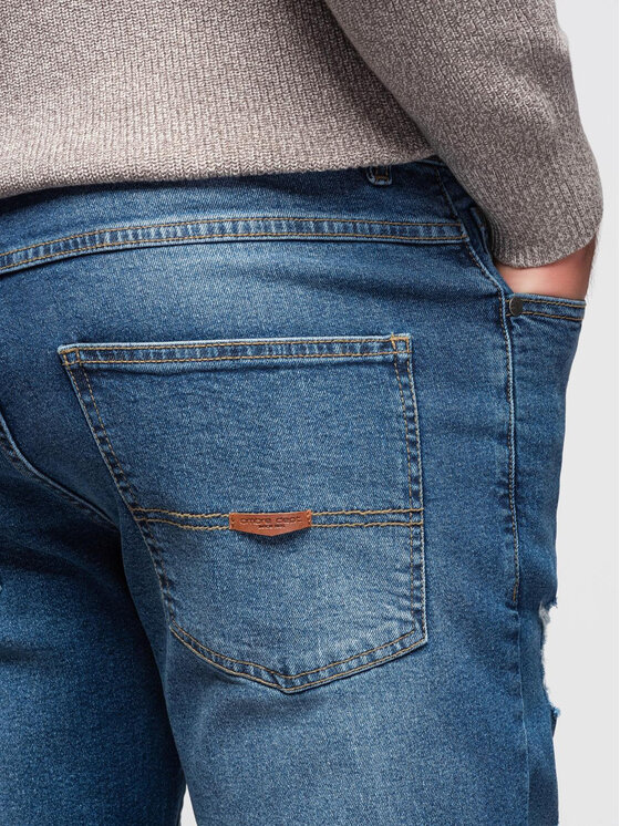 Ombre Ombre Jeansy OM-PADP-0255 Niebieski Slim Fit