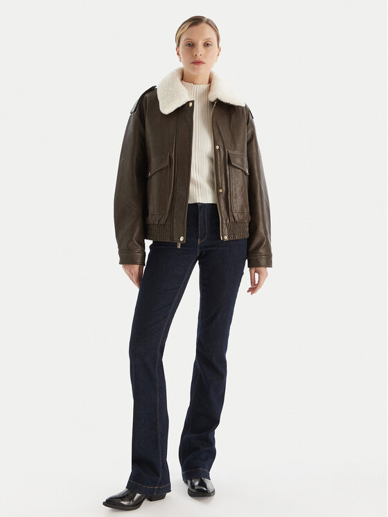 MICHAEL Michael Kors MICHAEL Michael Kors Kurtka z imitacji skóry 77A1487M52 Brązowy Relaxed Fit