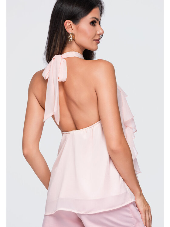 Ombre Ombre Bluzka OW-TS-E0077 Różowy Loose Fit