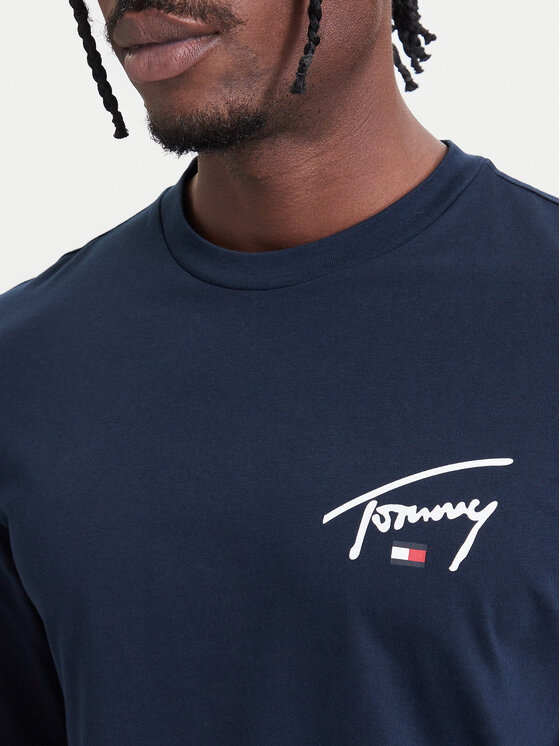 Tommy Jeans Tommy Jeans S dlouhým rukávem DM0DM23546 Tmavomodrá Slim Fit