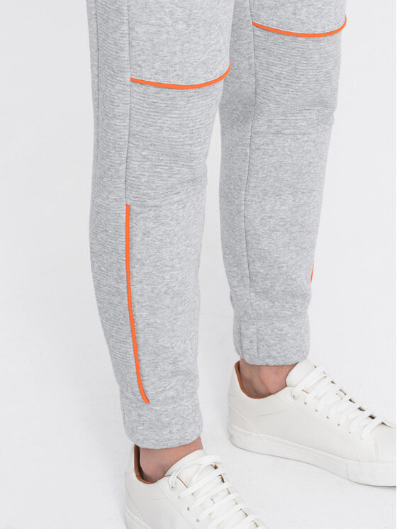Ombre Ombre Spodnie dresowe OM-PASK-0145 Szary Regular Fit