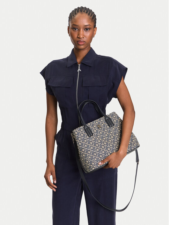 Tommy Hilfiger Tommy Hilfiger Táska Th Jacquard Satchel AW0AW17444 Sötétkék