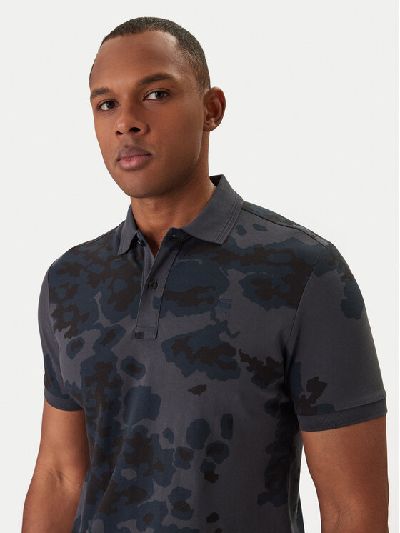 G-Star Raw G-Star Raw Тениска с яка и копчета Dunda D27035-C335 Тъмносин Slim Fit