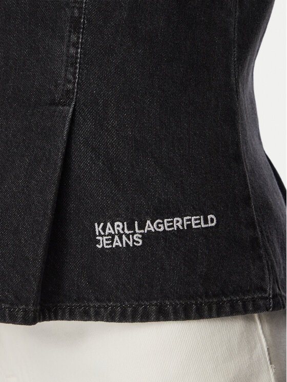 Karl Lagerfeld Jeans Karl Lagerfeld Jeans Джинсова сорочка B4W11007 Чорний Slim Fit