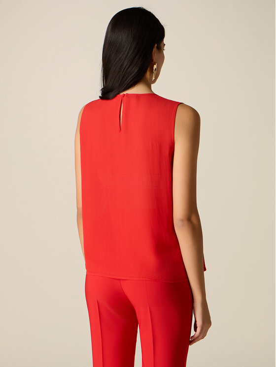 Oltre Oltre Blusa 2504R003074N016 Rosso Regular Fit