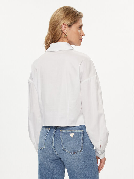 Guess Guess Košeľa W4RH59 WE2Q0 Biela Slim Fit