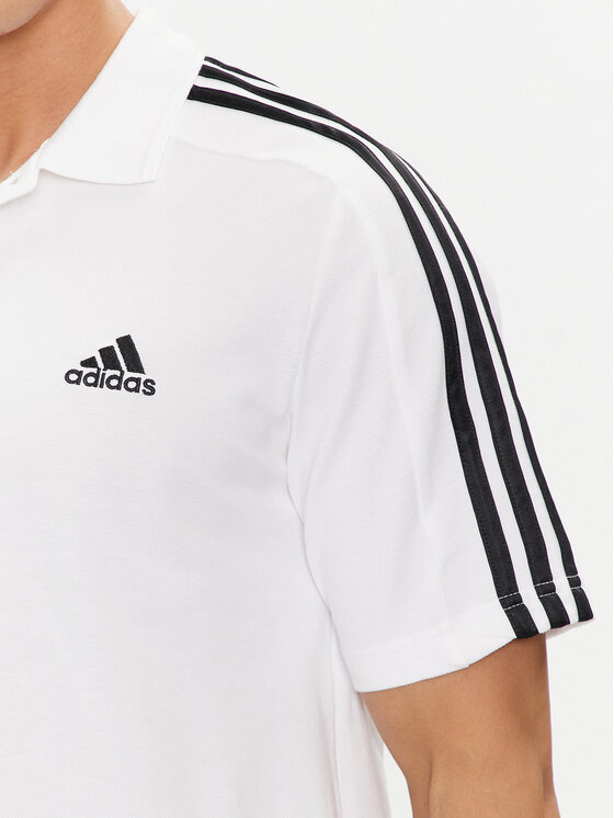 adidas adidas Polokošile Essentials Piqué Embroidered Small Logo 3-Stripes Polo Shirt IC9312 Bílá Regular Fit
