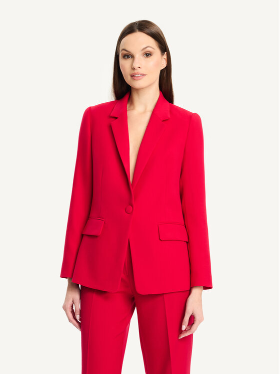 KMX KMX Marynarka 107430008 Czerwony Fitted Fit