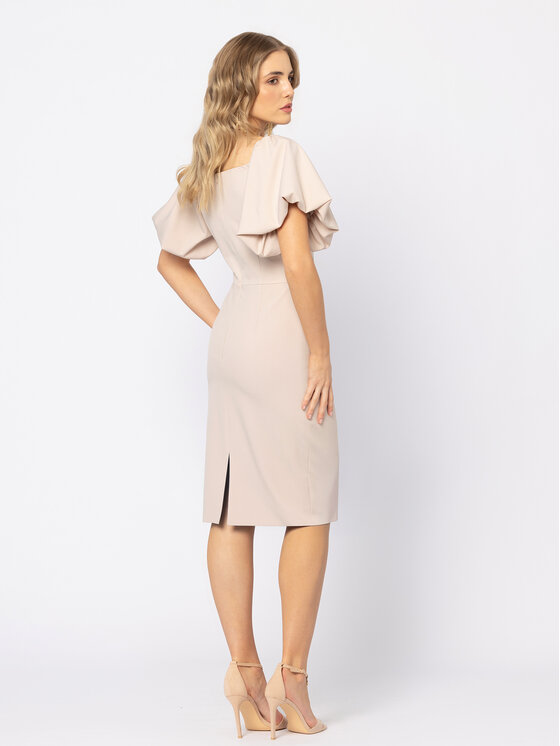 LIDIA KALITA LIDIA KALITA Sukienka koktajlowa Meghan Beżowy Fitted Fit
