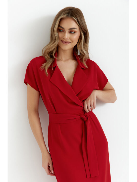 Stylove Stylove Sukienka koktajlowa S363 Czerwony Premium Fit