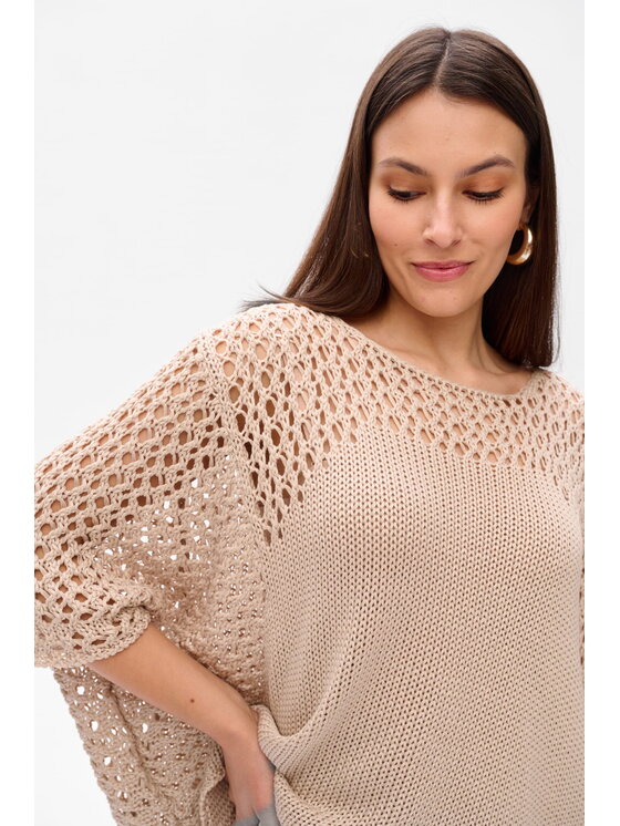 blue shadow blue shadow Sweter Paka Paka Beżowy Regular Fit