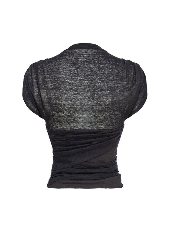 PINKO PINKO Top Torn top lino stretch Czarny Fitted Fit
