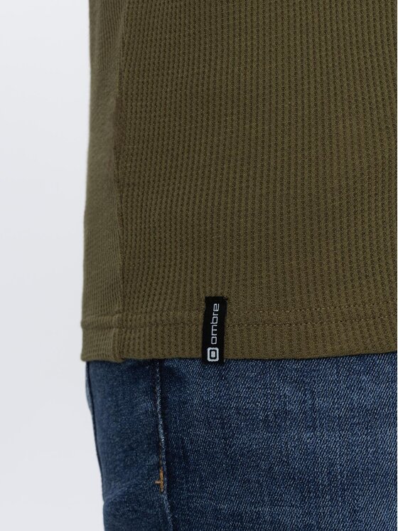 Ombre Ombre Longsleeve OM-LSCL-0109 Khaki Regular Fit