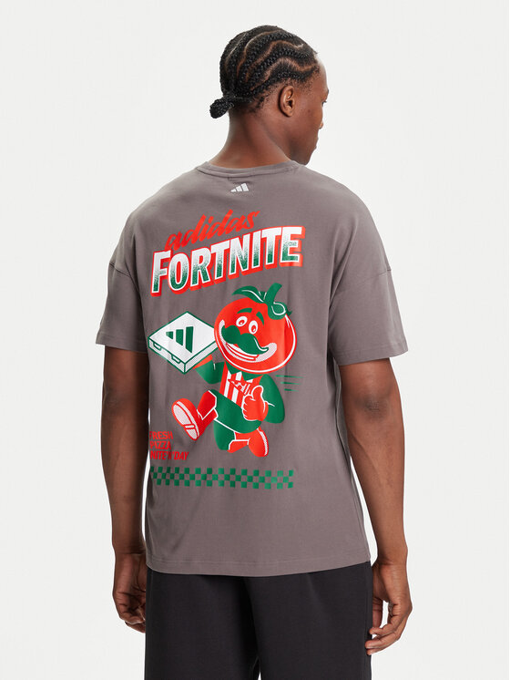 adidas adidas Majica Fortnite Graphic JV7965 Siva Loose Fit